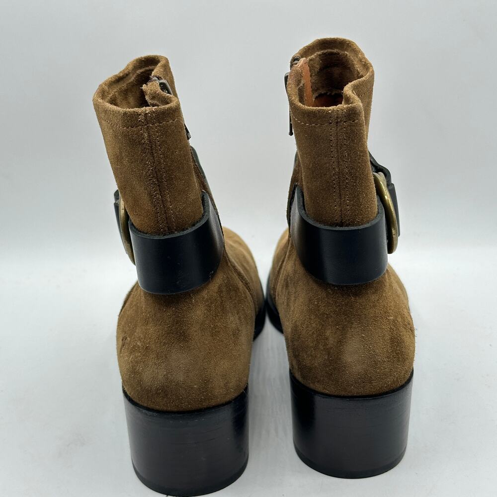 FRYE Suede Kristen Harness Boot Short Tan Brown Size 10 - Picture 5 of 7